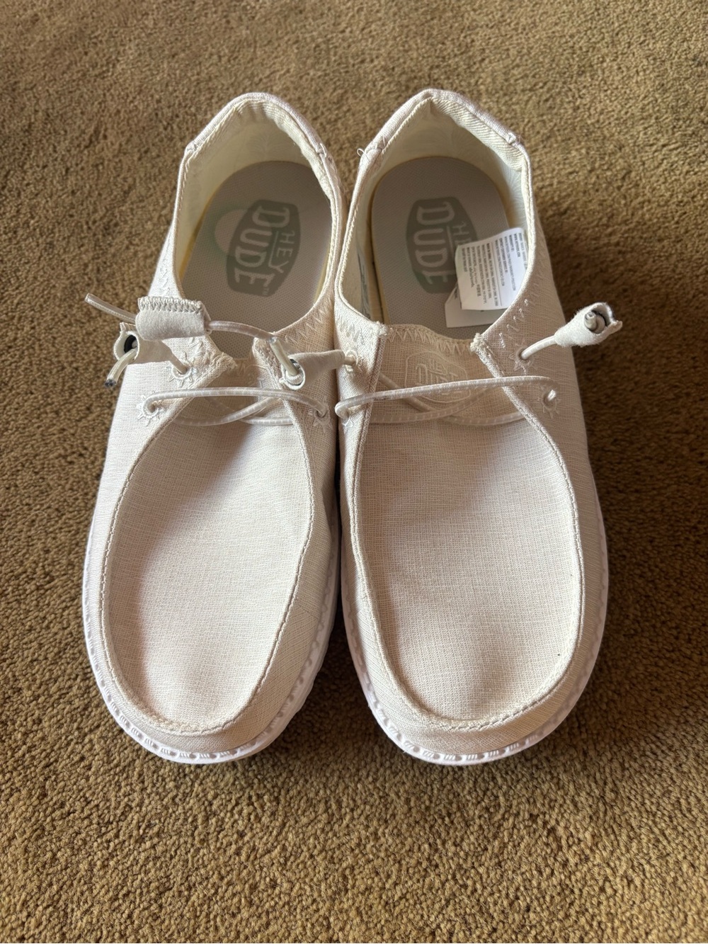 Hey Dude Canvas Slip-On Loafers in Light Beige